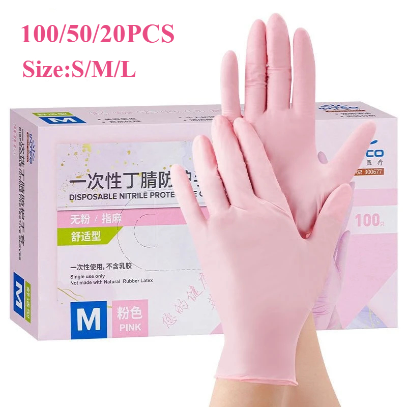 20/50/100PCS Pink Nitrile Glov - огляд і ціна Nitrile Mechanic Glove