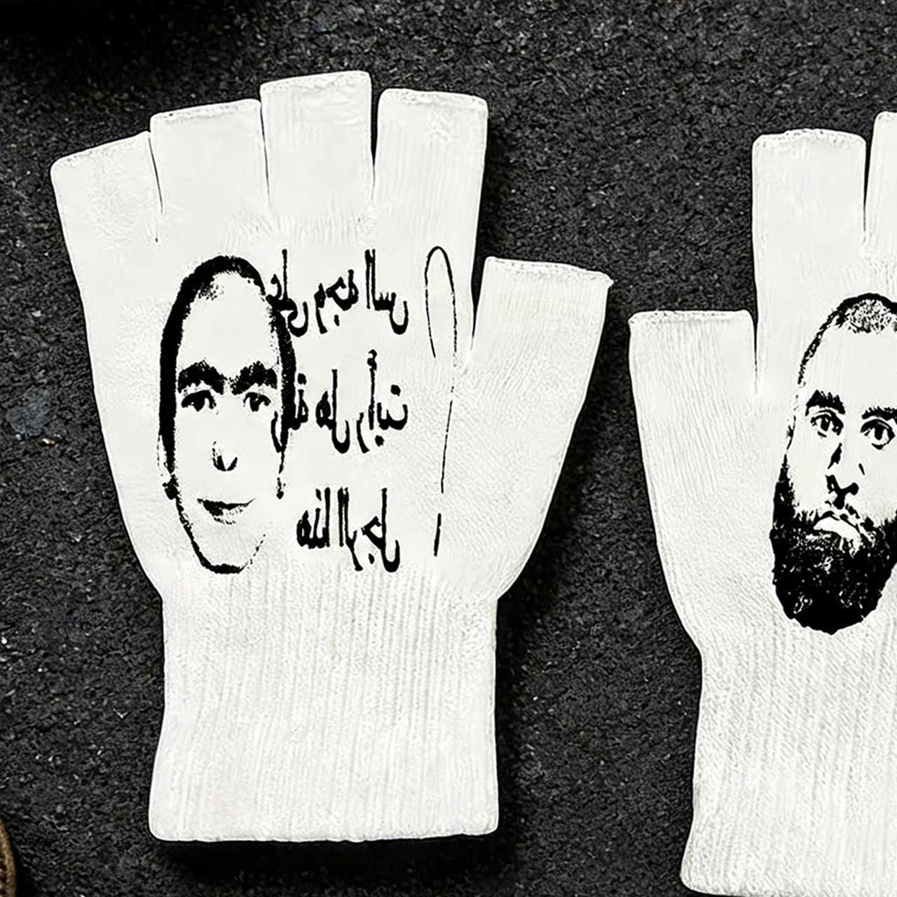 Y2K Retro Printed Fingerless G - огляд і ціна Fingerless Glove Knit